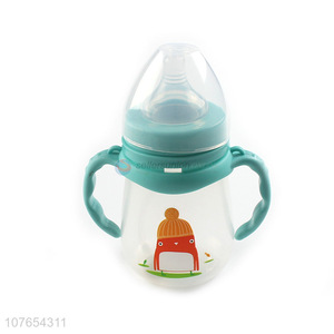 High quality food grade baby water bottle with <em>nipple</em> and handles