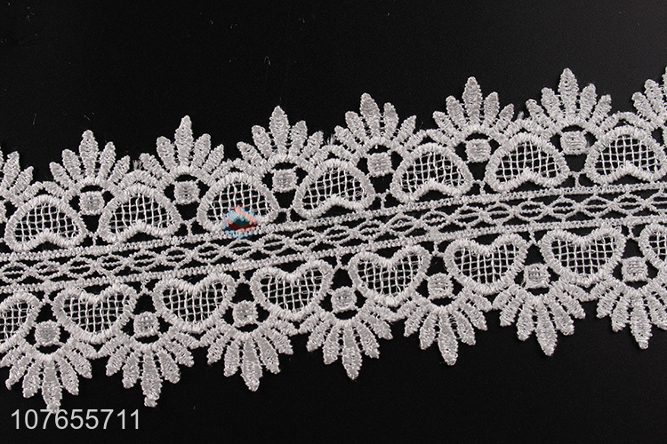 Best selling white polyester craft lace flower ribbon with low price