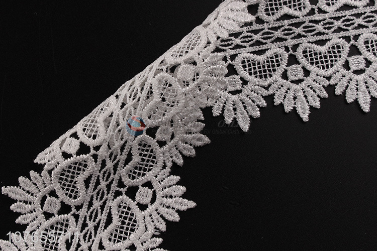 Best selling white polyester craft lace flower ribbon with low price