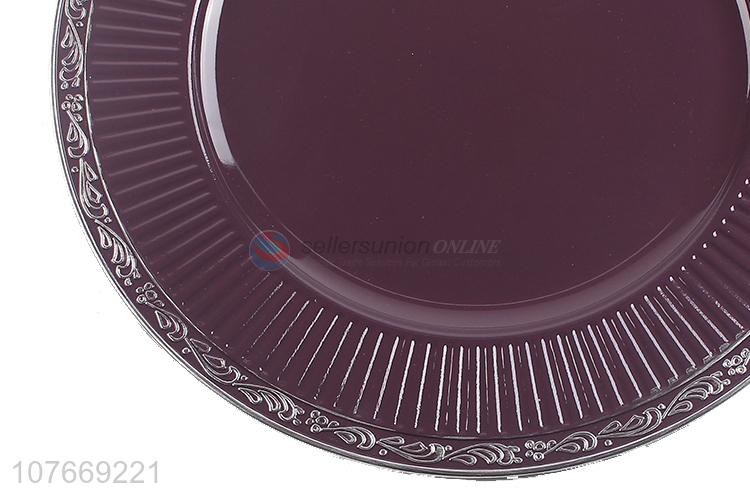 Wholesale new design electroplated plate dishes with gold rim