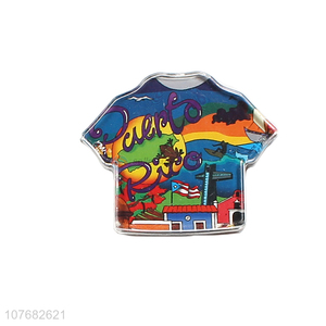 Factory direct sale colorful t-shirt shape acrylic fridge sticker