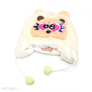 Top seller cartoon animal toddler outdoor thermal knitted <em>earmuff</em> beanie cap