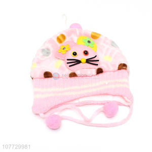 Good quality cartoon animal toddler outdoor thermal knitted <em>earmuff</em> beanie cap