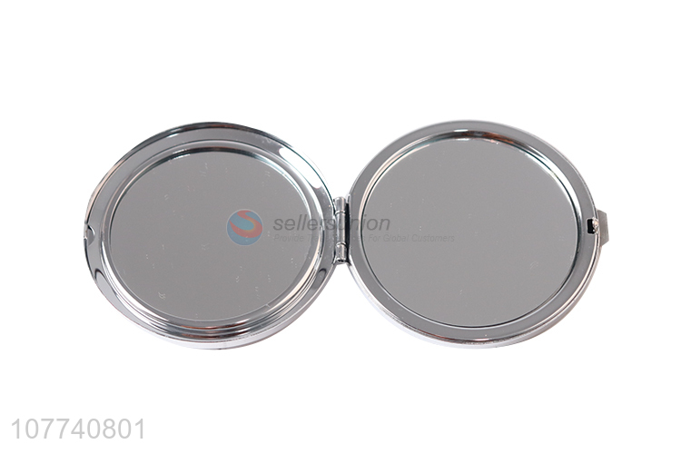 Good quality unique round foldable metal makeup mirror cosmetic mirror
