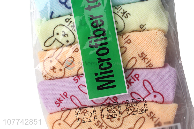 Best selling colourful soft cleaning towel with rabbit pattern