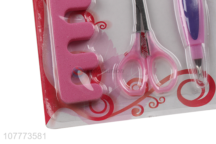Promotional 4 pieces beauty manicure set nail cutter eyebrow scissors set