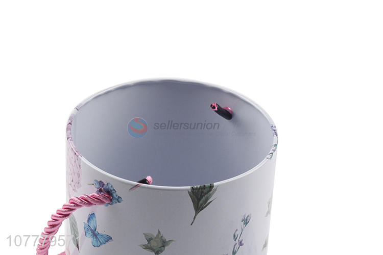 Popular Fashion Printing Tin Can Storag Jar With Portable Rope