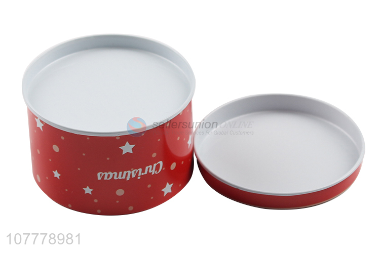 Good Sale Christmas Gift Packing Tin Can Round Tin Case