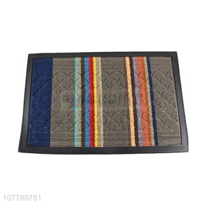 High quality colorful embossed heavy duty loop pile door mat