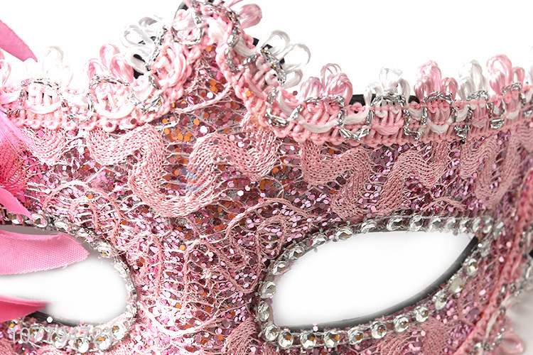 Popular design ladies costume party lace mask with feather & flower