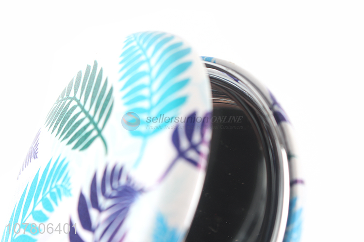 China wholesale leaf pattern round makeup mirror compact mirror