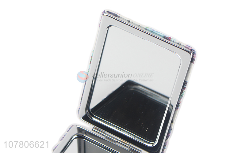 China manufacturer leaf pattern pocket mirror small pocket mirror