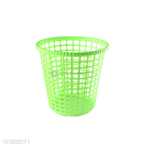 Wholesale Colorful Plastic Trash Basket Hollow Waste Basket
