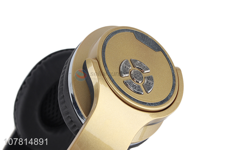 Wholesale golden foldable headset telescopic earphone