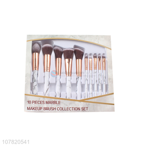 Fashion Style 10 Pieces Marble Makeup Brush Collection Set