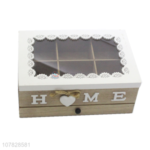 New product 6-compartment wood jewelry storage <em>box</em> tea bag <em>packing</em> <em>box</em>