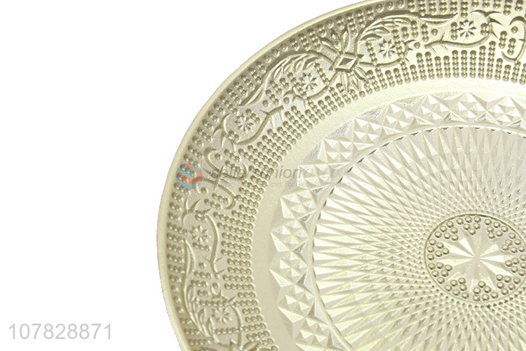 Hot sale tableware round gold serving plates serving dishes