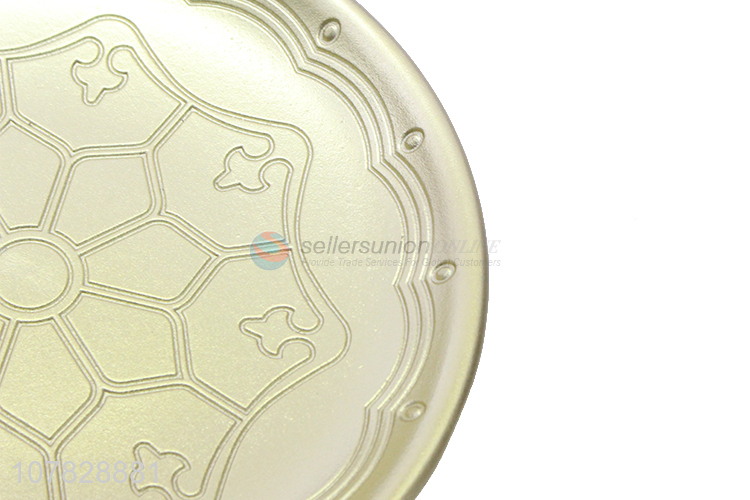 New product round gold serving plates hotel restaurant snacks plate