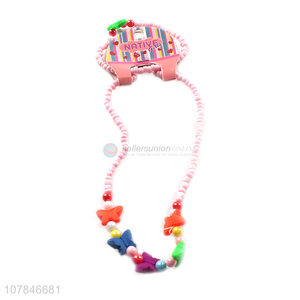 Factory Supply Plastic Jewelry Kids Necklace Bracelet Set