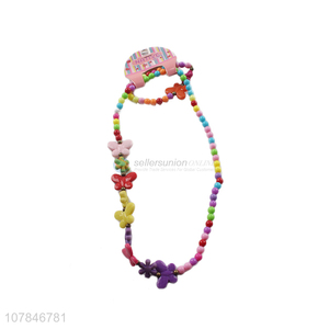 Best Quality Colorful Necklace Plastic Bracelet Set
