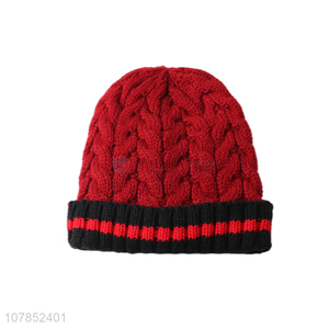 China wholesale women winter knitting hats female fleece lined beanies