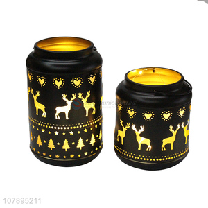 Hot products deluxe led Christmas storage barrel led candle holder jar