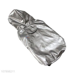 High quality silver metallic dog apparel winter warm dog raincoat