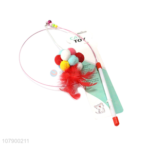New Style Feather Cat Teasing Toy With Bell Interactive Cat Toy