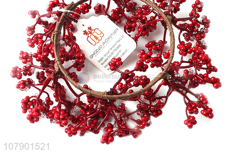Hot sale red artificial berry christmas wreath for party