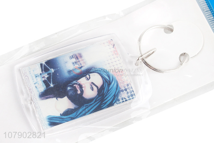 Custom Color Printing Acrylic Tag Keychain Popular Key Ring