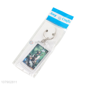 Best Quality Rectangle Acrylic <em>Tag</em> Keychain Cheap <em>Key</em> Ring