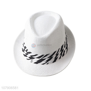Hot selling summer band straw hat uv protection sun hat panama hat