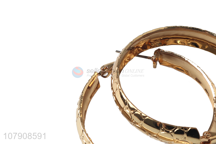 Fashion design gold round hoop earrings with top quality