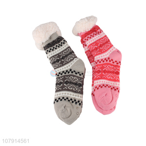 Factory supply women winter indoor sherpa socks cosy fleece lining home socks