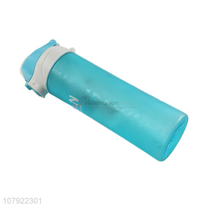 New arrival blue sports portable frosted plastic water bottle