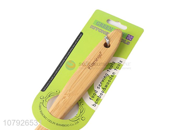 China supplier kitchen products reusable wooden frying spatula fish turner wholesale