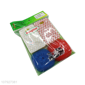 High quality multicolor kitchen scouring pad steel ball set