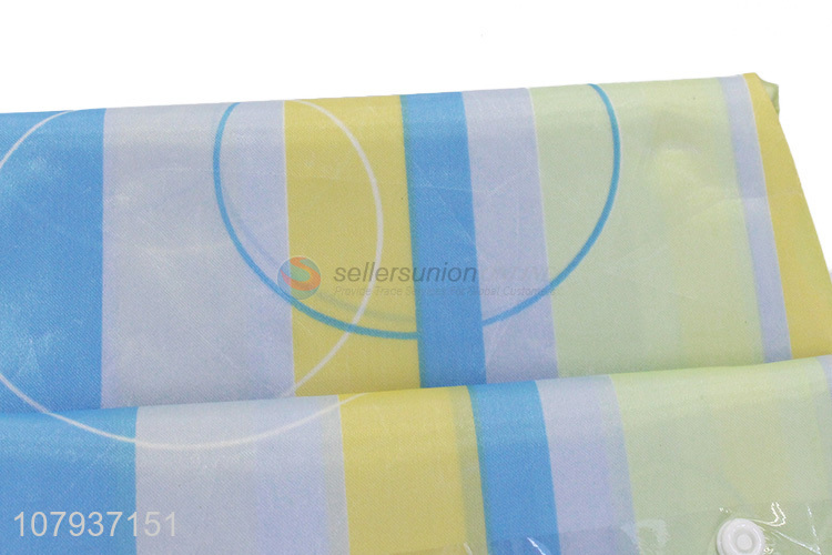 Best Quality Colorful Striped Pattern Opaque Fabric Shower Curtain