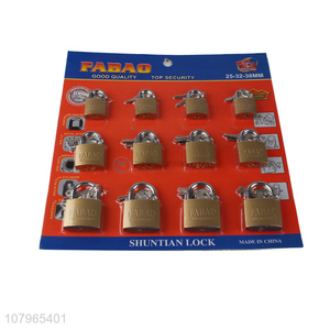 Yiwu wholesale iron imitation copper combination <em>padlock</em> set