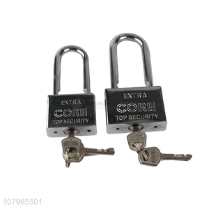 Low price silver square long beam <em>padlock</em> iron <em>padlock</em> wholesale
