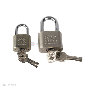 High quality silver rounded matte short beam key padlock set