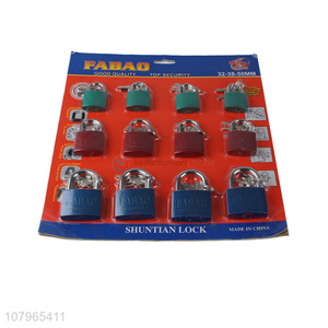 Good price color combination <em>padlock</em> universal iron lock wholesale