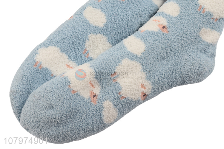 Top product cartoon home socks winter floor socks slippers for women