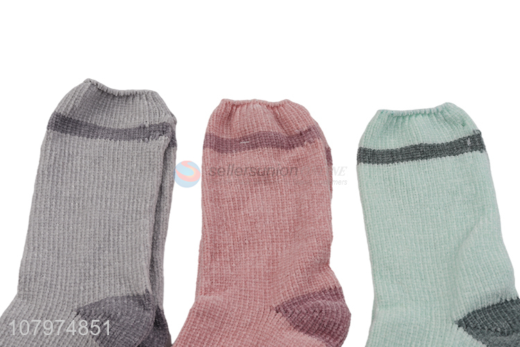 Hot selling women winter chenille crew socks mid-calf length socks