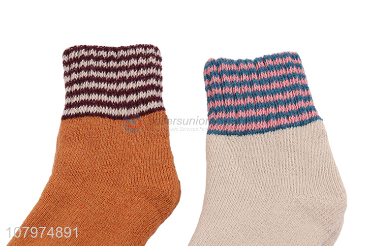 China supplier ladies thick warm socks knitted crew socks for women