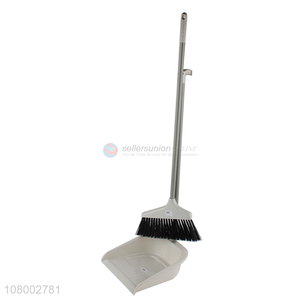 Good Price Long Handle Plastic Broom With Dustpan Set