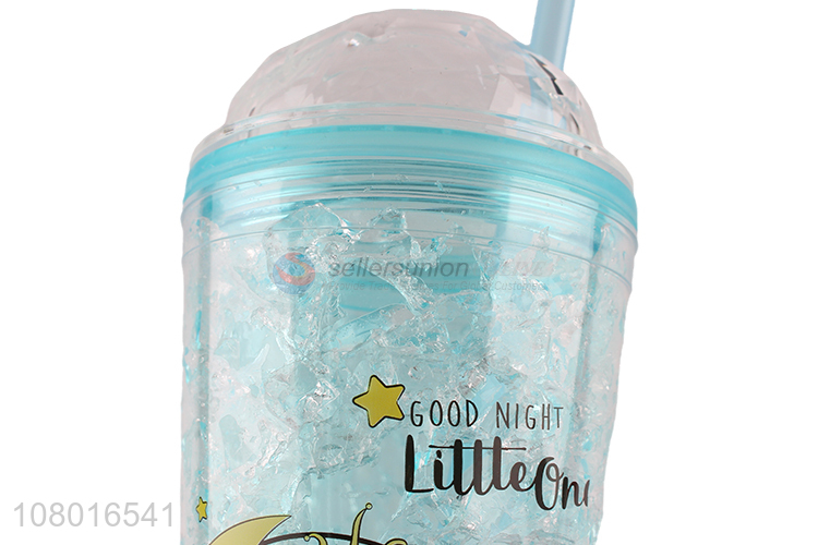 New hot sale lovely cooling tumbler cartoon water cup with lid and straw