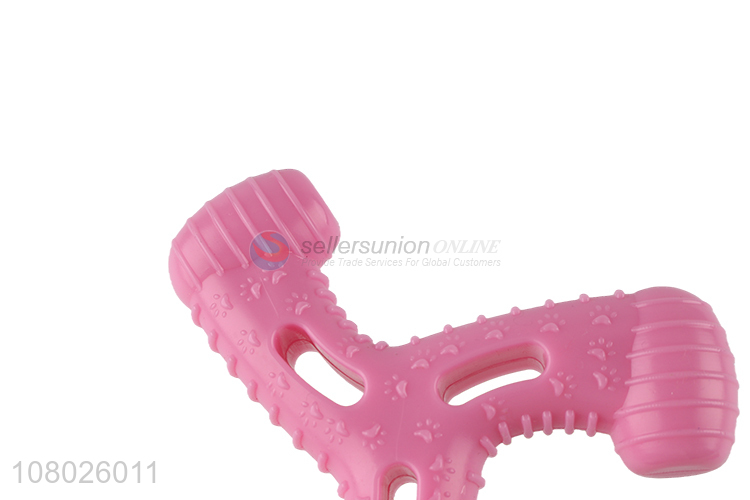 Factory direct sale pink plastic pet toy household dog molar toy