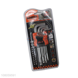 Hot selling 9 pieces ball head hex key wrench set cr-v hex keys