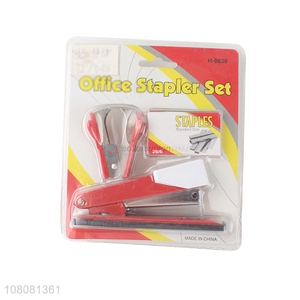Best selling large standard 26/6 stapler set with staples, stapler remover